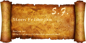 Stern Friderika névjegykártya